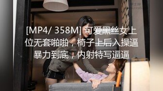 [MP4/ 358M] 可爱黑丝女上位无套啪啪，椅子上后入操逼暴力到底，内射特写逼逼